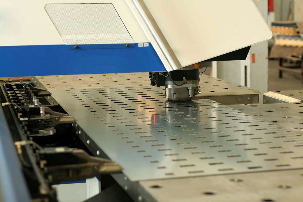High precision CNC sheet metal stamping and punching machinery.
